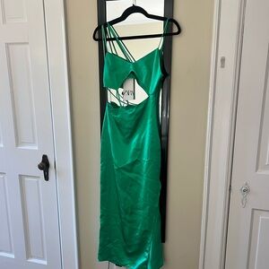 Green Zara Cutout Dress